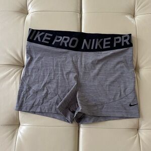 Nike Pro Gray Athletic Shorts with Compression Fit